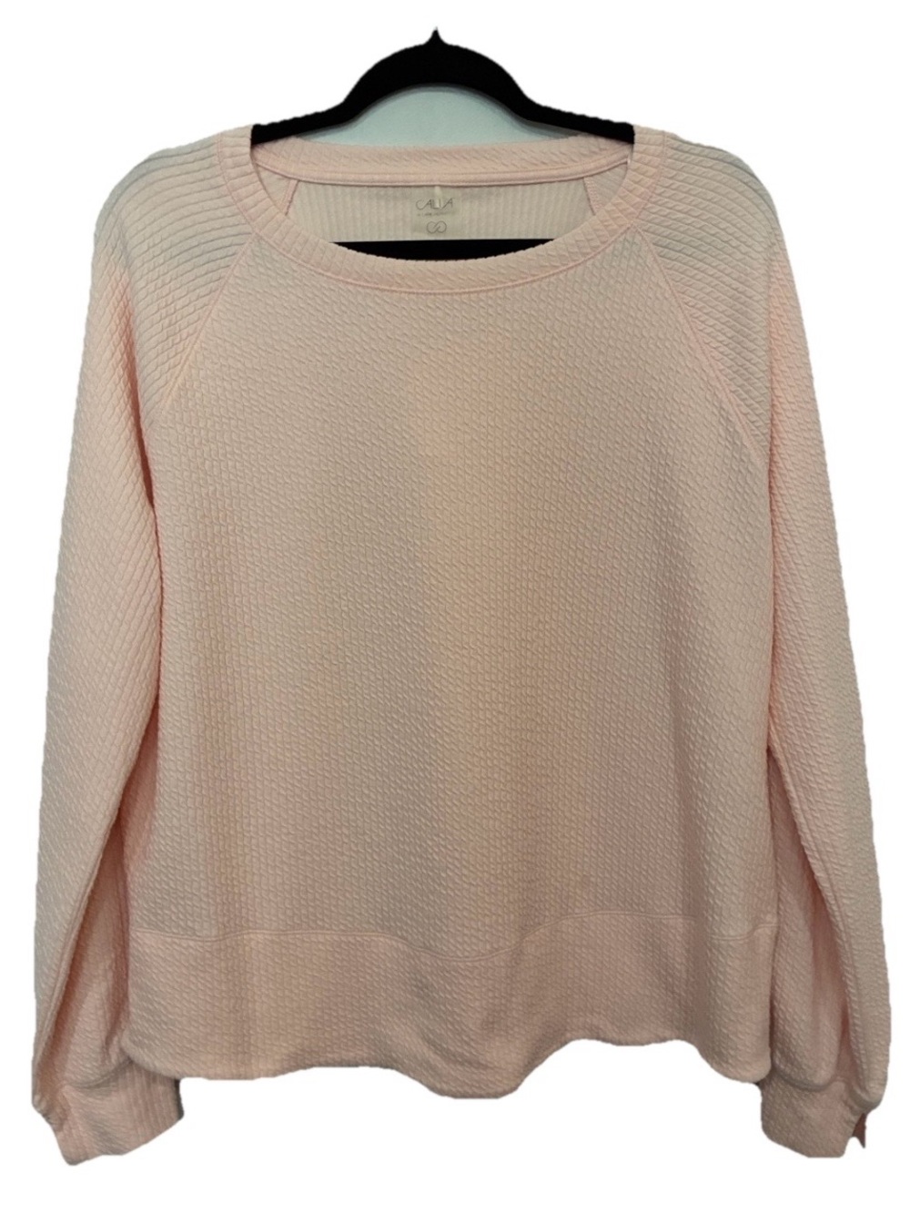 CALIA by Carrie Underwood Lightweight Textured Pullover Sweatshirt in Light Pink